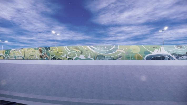北市磺溪堤防整建模擬圖
