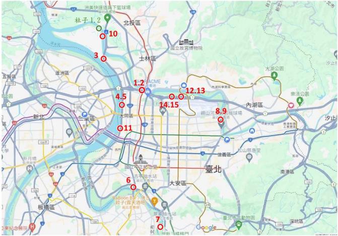 北市河濱公園 新增15處科技執法位置圖