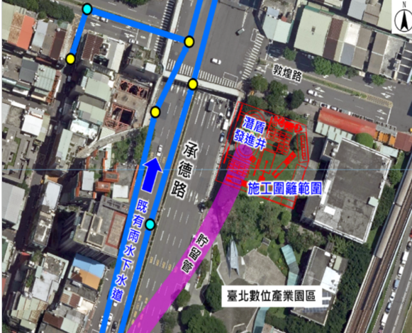 潛盾發進井 位置示意圖