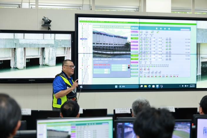115年防汛演習 抽管科長謝士啟 報告抽水機組測試