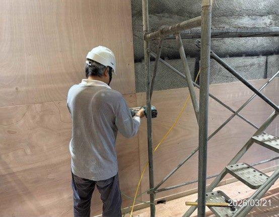 1F大廳牆面木作施作