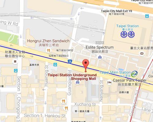 MAP:Taipei Station Underground Shopping Mall