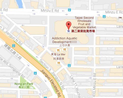 MAP:Taipei Second Wholesale Fruit and Vegetable Market