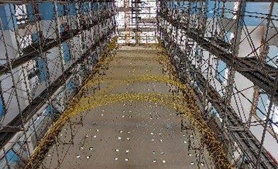 Fully deployed fall-prevention nets