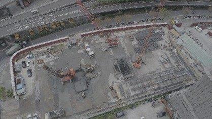 Aerial View of Diaphragm Wall Construction