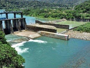 Panoramic view of completed stilling basin improvements