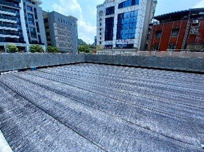 Shi-Er-Zhang Booster Station Reapplication of waterproofing membrane on roof slab