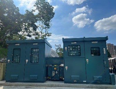Pump station switchboard and transformer
