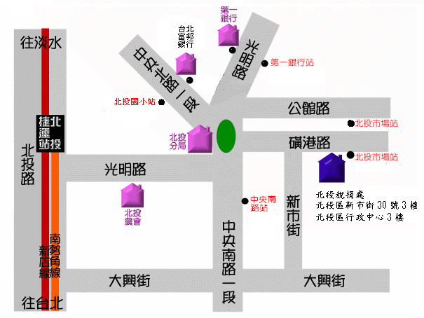 北投分處地理位置圖 北投分處地理位置圖