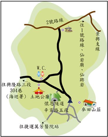 仙跡岩步道-海巡支線地圖