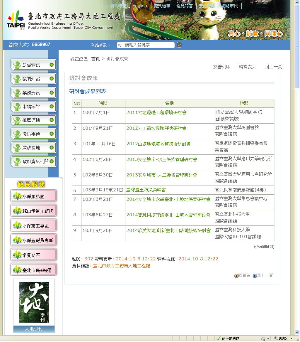 研討會成果專區成果列表