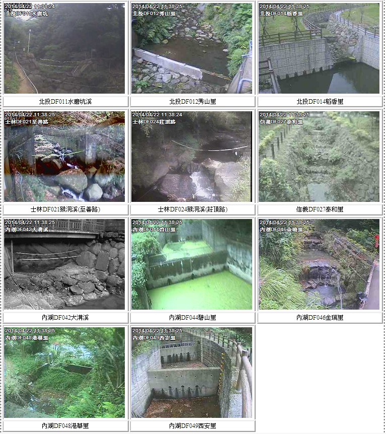 11座土石流觀測站即時影像，有利於掌握土石流潛勢溪流之排水現況