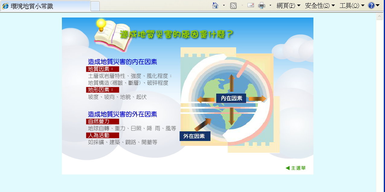 環境地質小常識-說明造成地質災害的原因