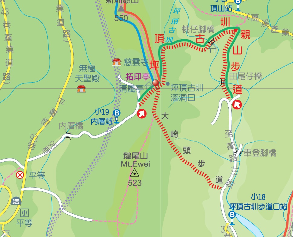 坪頂古圳步道地圖