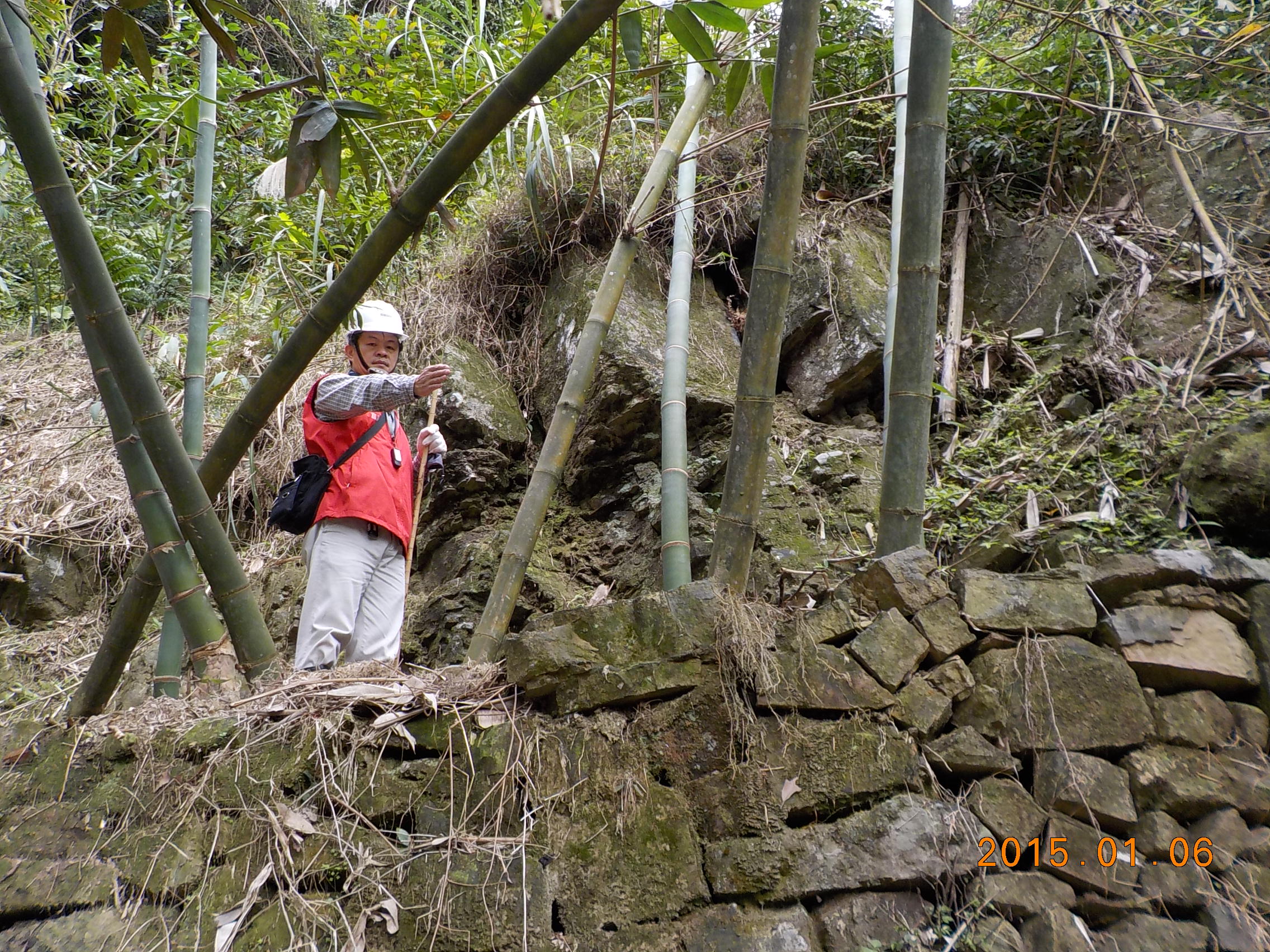 技師檢視邊坡狀況