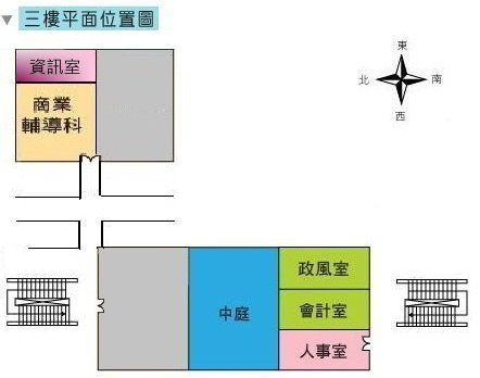 圖:臺北市商業處三樓平面位置圖