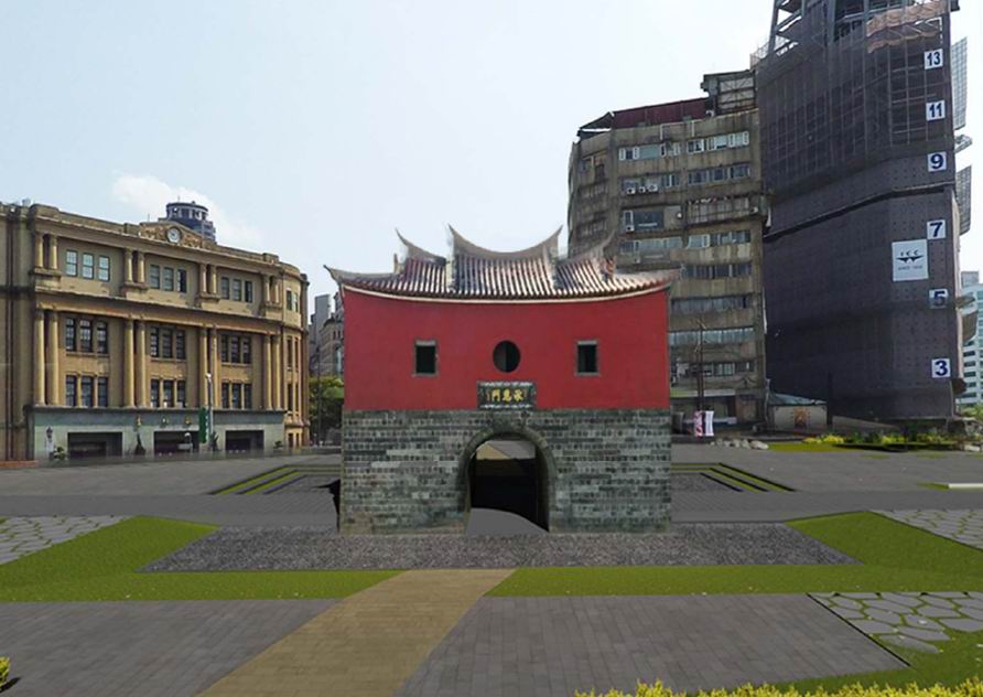 北門廣場北側立面模擬圖