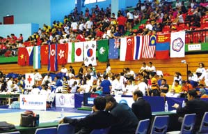 Taipei Open International Judo Tournament audience deck.