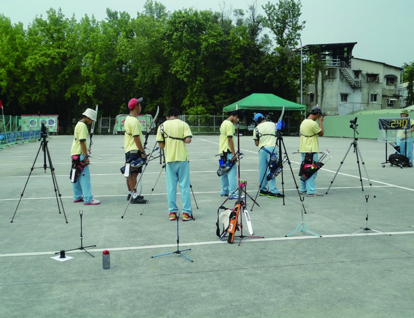 Practice in the grassroots athletes training station for archery