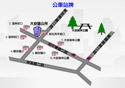 大安區公所公車站牌位置圖