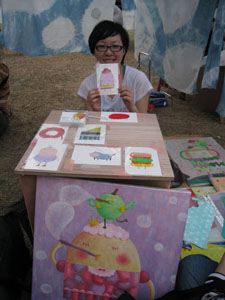 The hand-painted postcards designed by the local artist at XinBeitou Park on October 27.