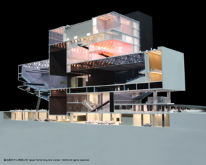 A model of the planned Taipei Performing Arts Center. (Photo courtesy of Taipei City Government)