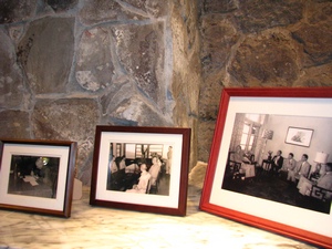 File photos of the late ROC President Chiang Kai-shek are showcased at the Grass Mountain Chateau.