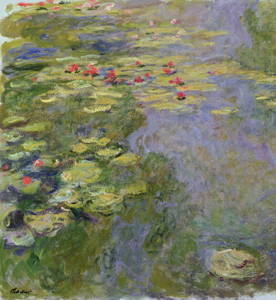 --The Waterlily Pond-- an oil painting by French artist Claude Monet. (Photo Courtesy of Taipei Fine Arts Museum)