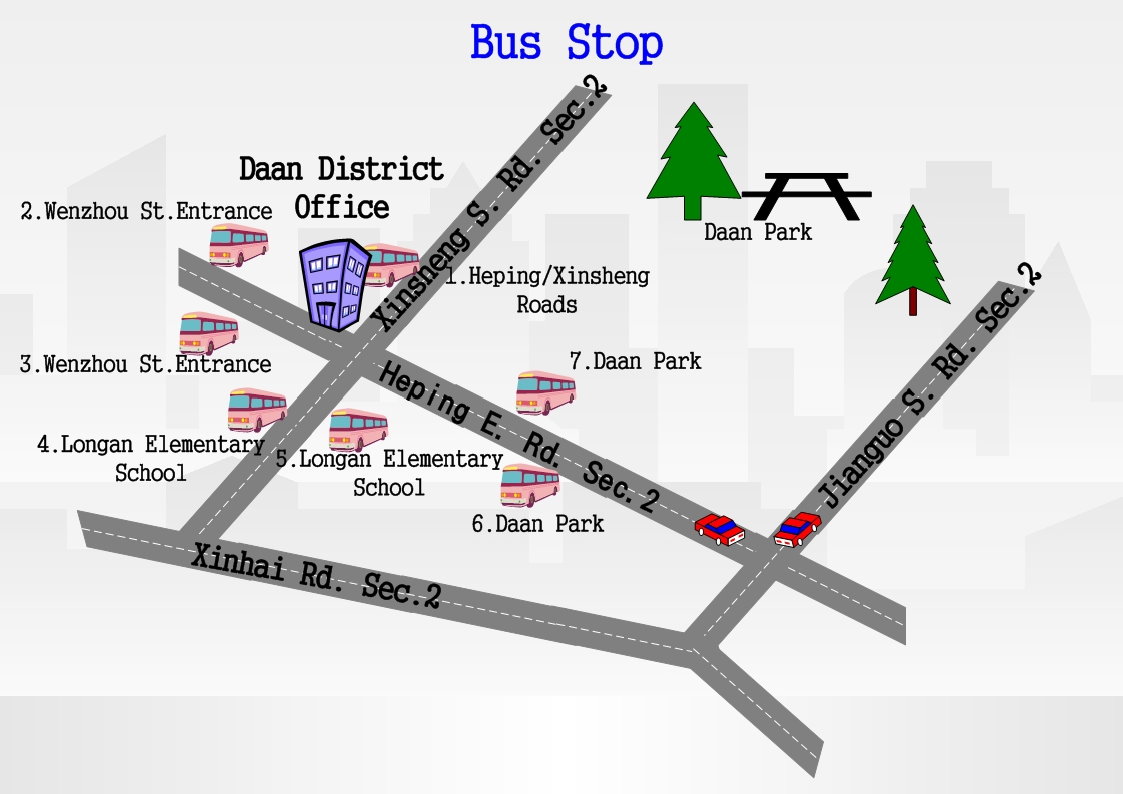 Daan District Office Bus Stop Map