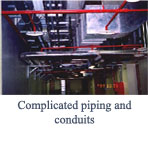 Complicated piping and conduits