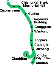 Taipei MRT Network - Xindian line and Xiaonanmen line