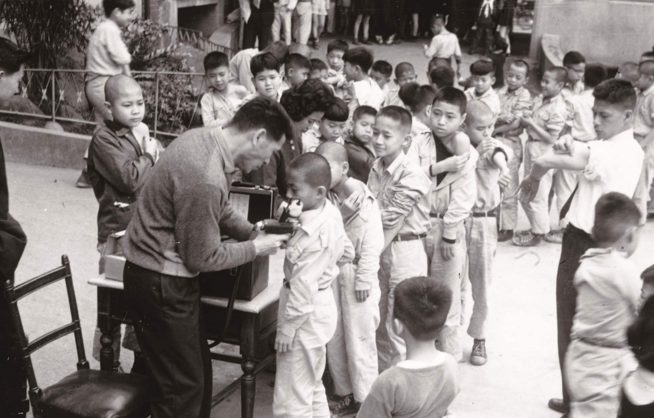 School Children Receiving Cholera Vaccination, 1963