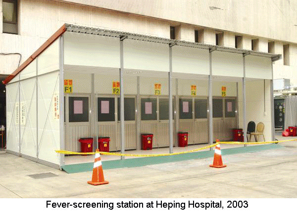 Fever-screening station at Heping Hospital, 2003