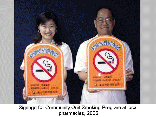 Signage for community quit smoking program at local pharmacies, 2005