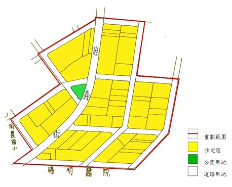 士林區第三期市地重劃範圍及土地使用分區示意圖