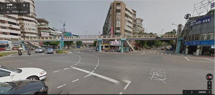臺北市文林福國人行陸橋西向東現況照片(摘自Google地圖) 