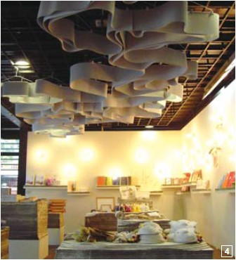 4. A display area dedicated to paper artworks at the Center for Traditional Arts.