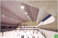Taipei Arena's Vice-hall has an international-standard ice rink for ice-hockey competitons.