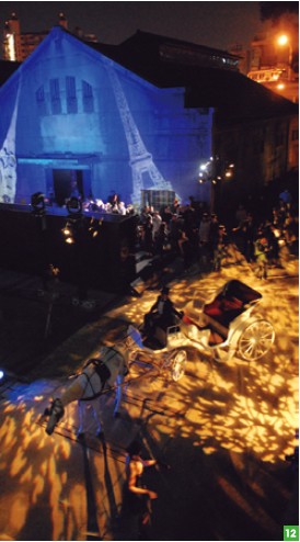 A sparkling night-time artistic performance at Huashan1914 Creative Park.