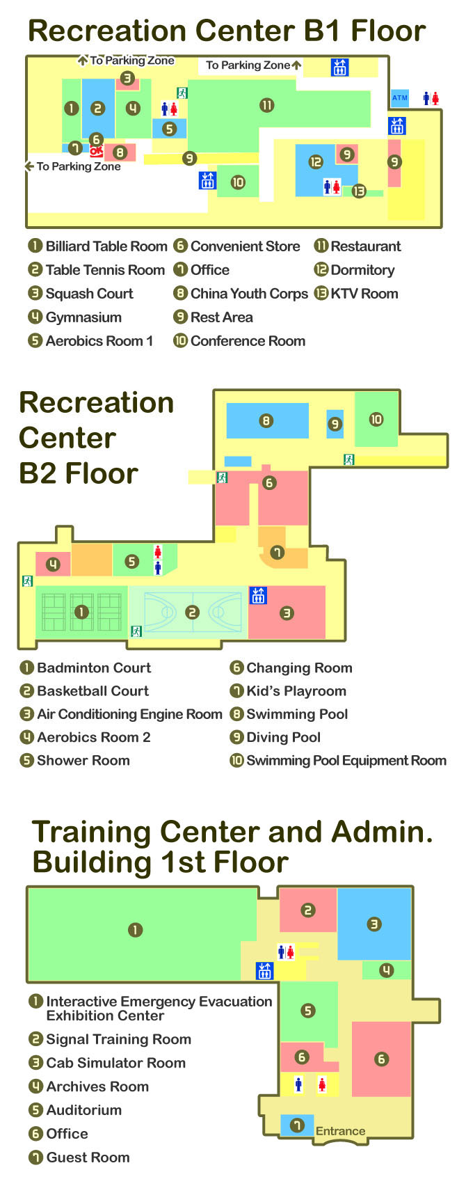 Layout (Including Recreation Center B1/B2 Floor and Training Center and Admin. Building 1st Floor) Layout (Including Recreation Center B1/B2 Floor and Training Center and Admin. Building 1st Floor)