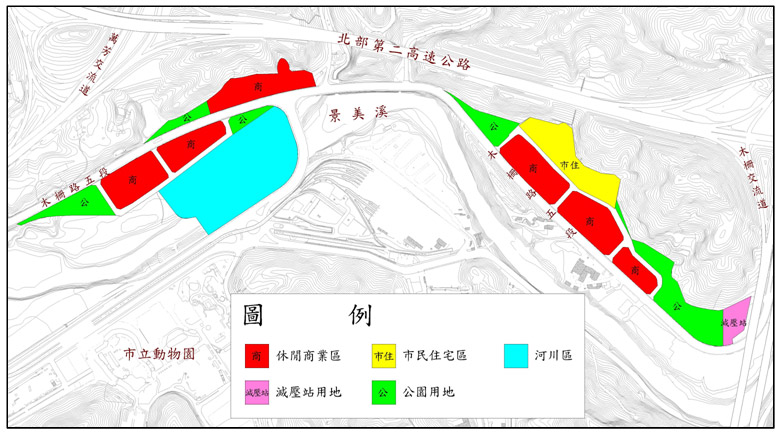 開新視窗-木柵路五段附近地區擬辦區段徵收土地使用分區圖