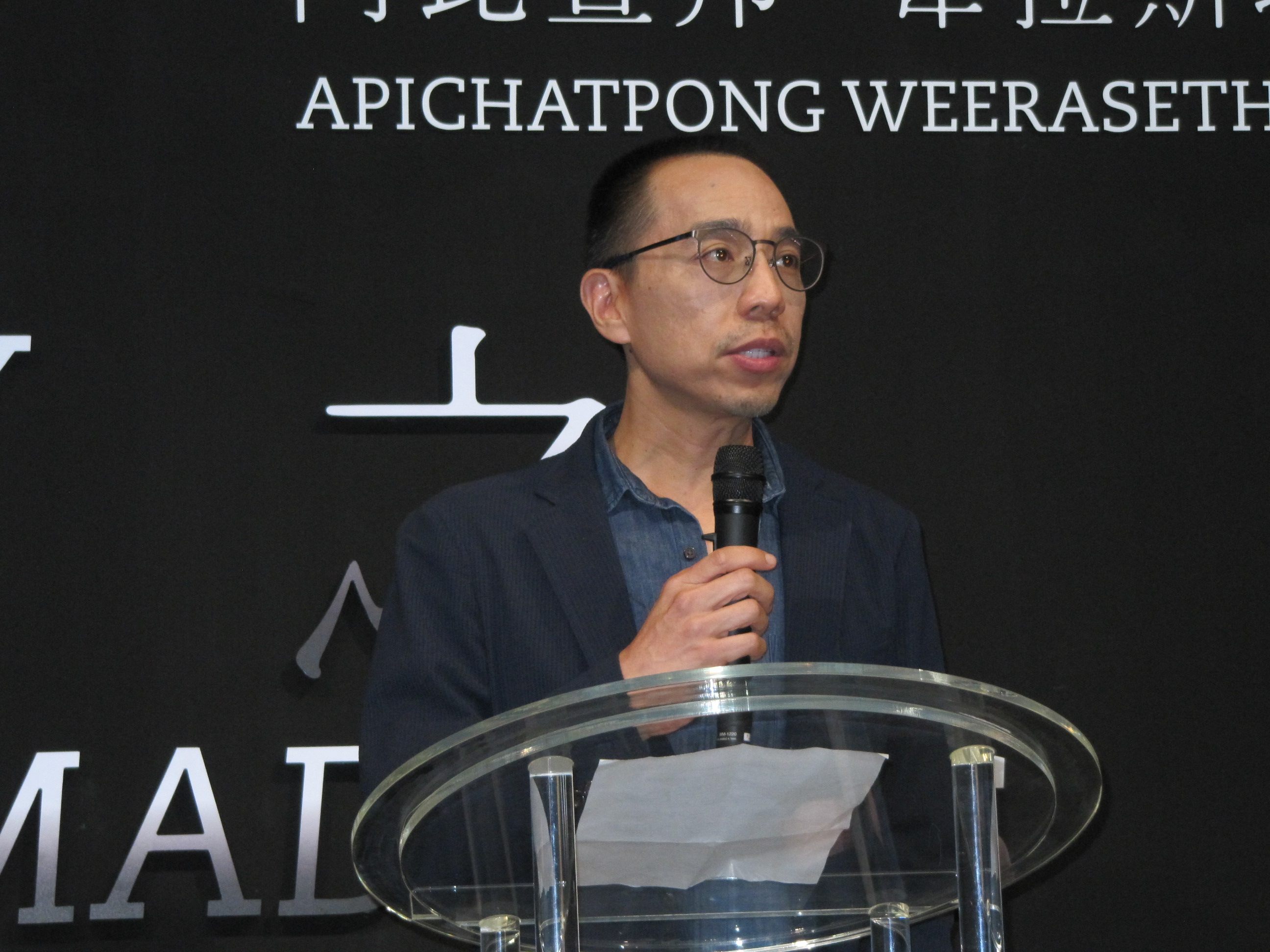 Apichatpong Weerasethakul talks about his art at the press conference