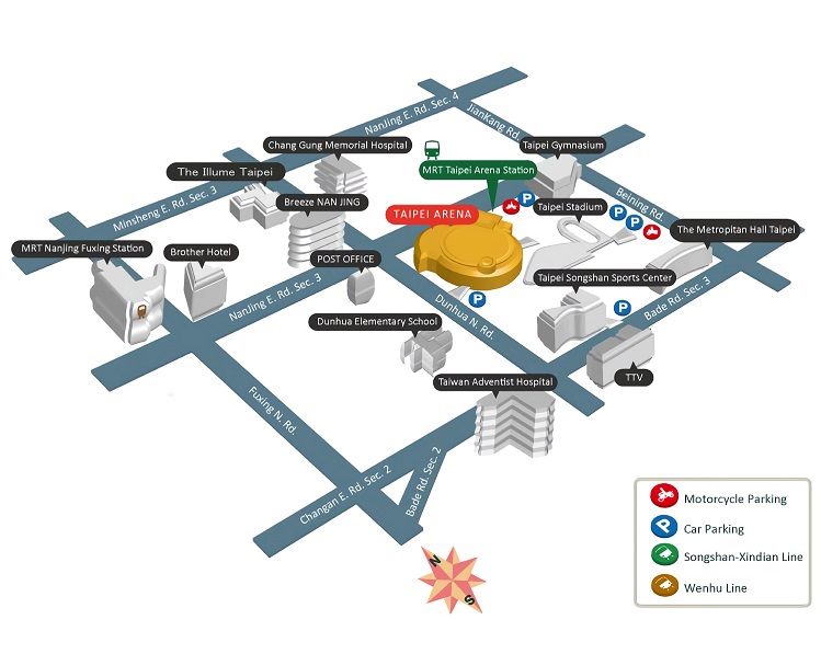 Taipei Arena Traffic Map