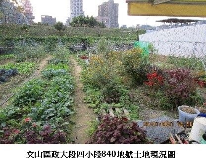 文山區政大段四小段840地號土地現況圖