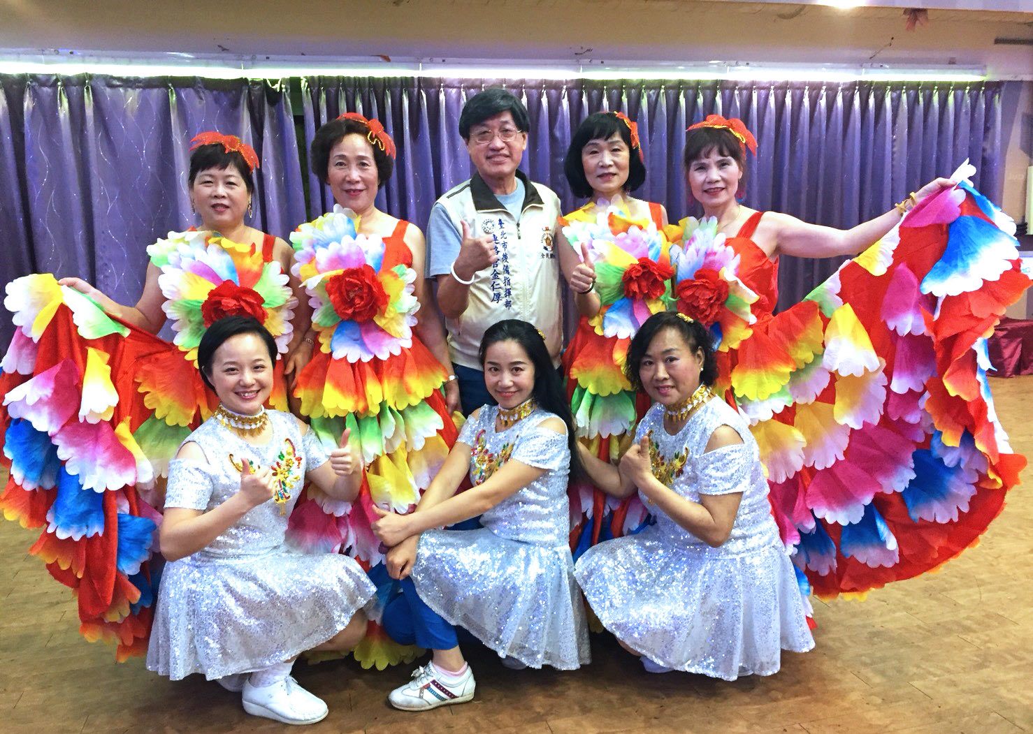 Enchantment Performance Art Group photos with Rainbow costume