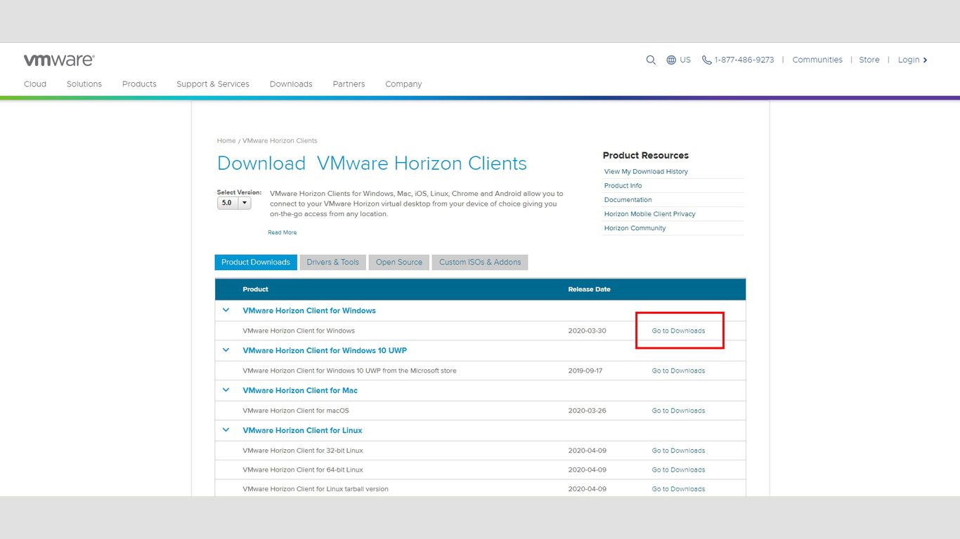 vdi horizon client download