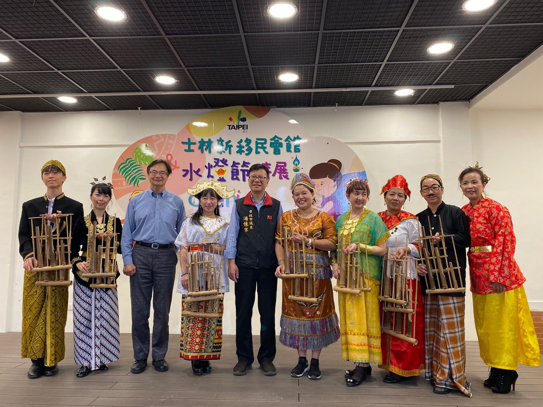 Indonesian Angklung group taking photos