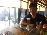 隊員 林義智喝咖啡
