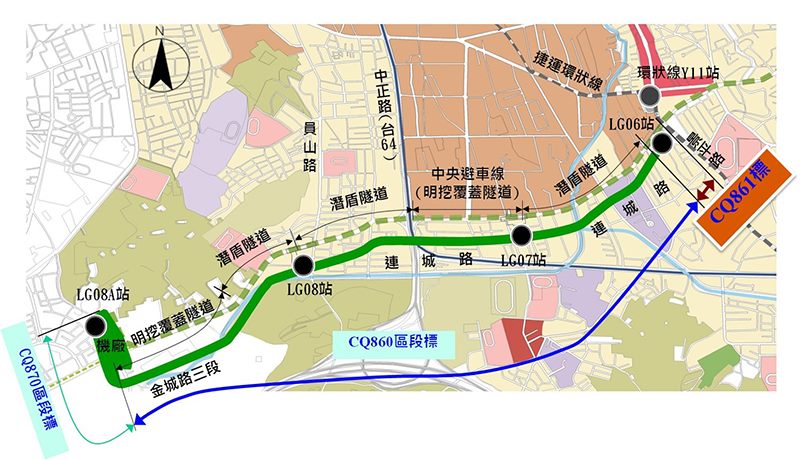 萬大線CQ860區段標施工範圍圖