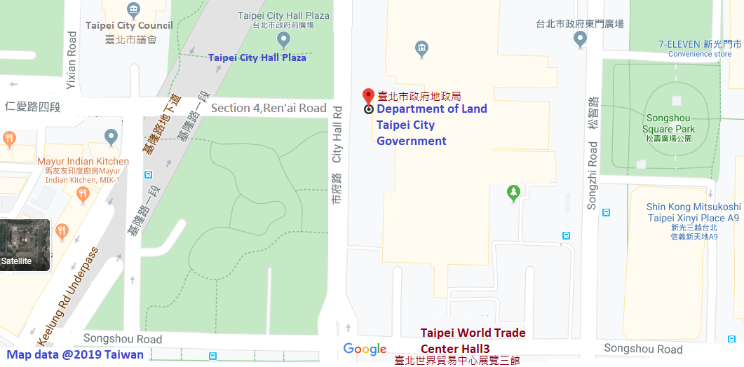 Location of Department of Land, Taipei City Government
